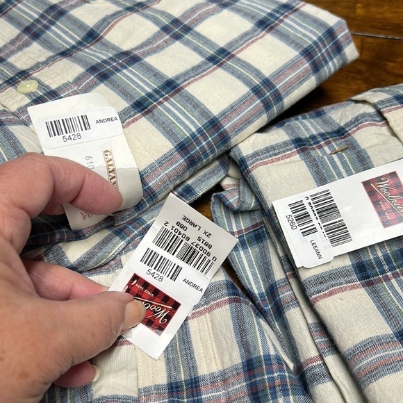 Woolrich authentic outdoor wear rugged long sleeve plaid round collar NWT shirt - Picture 11 of 11
